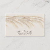 Carte De Visite modern pampas grass watercolor wedding planner (Devant)