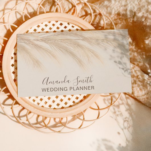 Carte De Visite modern pampas grass watercolor wedding planner