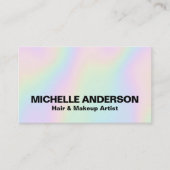 Carte De Visite Modern Pastel Holographic Makeup Artist (Devant)