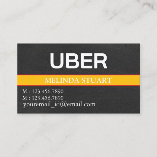 Carte De Visite Modern Personalized Uber Driver  (Devant)