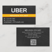 Carte De Visite Modern Personalized Uber Driver  (Devant / Derrière)