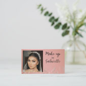 Carte De Visite Modern Photo Boho Botanical Script Blush Pink (Debout devant)