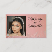 Carte De Visite Modern Photo Boho Botanical Script Blush Pink (Devant)