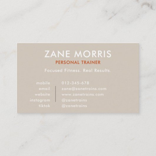 Carte De Visite Modern Photo Personal Trainer Fitness (Dos)