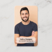 Carte De Visite Modern Photo QR Code Connect With Me Minimal (Devant)