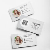 Carte De Visite Modern Photo QR Code Connect With Me Minimal
