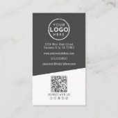 Carte De Visite Modern Photo QR Code Logo Vertical (Dos)