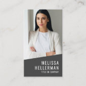 Carte De Visite Modern Photo QR Code Logo Vertical (Devant)