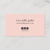 Carte De Visite Modern Photo Realtor Blush (Dos)