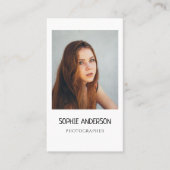 Carte De Visite Modern Photographer Minimalist Photo with QR Code (Devant)