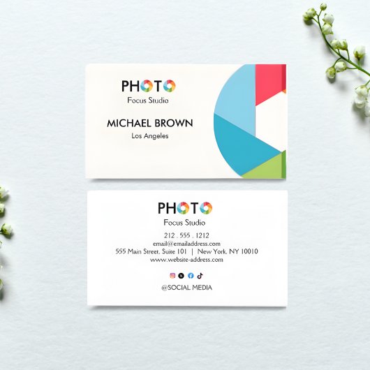 Carte De Visite Modern Photography Studio Business Card Minimal 