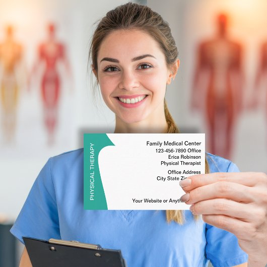 Carte De Visite Modern Physical Therapist Business Cards Design 