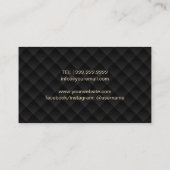 Carte De Visite Modern Pineapple Luxe Black & Gold Event Planner (Dos)