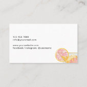 Carte De Visite Modern Pink Bartender Cocktail Bow Bar Club Event (Dos)