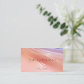Carte De Visite Modern Pink blurry makeup artist QR Code (Debout devant)