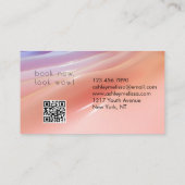 Carte De Visite Modern Pink blurry makeup artist QR Code (Dos)