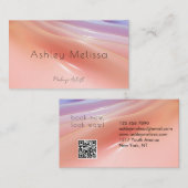Carte De Visite Modern Pink blurry makeup artist QR Code (Devant / Derrière)
