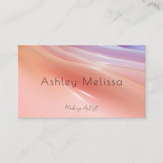 Carte De Visite Modern Pink blurry makeup artist QR Code (Devant)