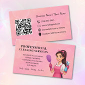Carte De Visite Modern Pink Cleaning Service Business Card