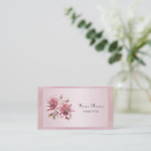 Carte De Visite Modern Pink Flowers Business Card (Debout devant)