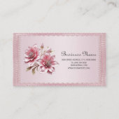 Carte De Visite Modern Pink Flowers Business Card (Dos)