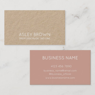 Carte De Visite Modern Pink Minimalist Kraft Consultant