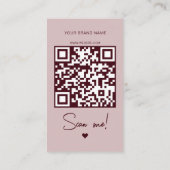 Carte De Visite Modern pink red order thank you QR code  (Dos)