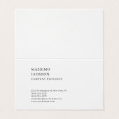 Carte De Visite Modern Plain Simple Black White Minimalist (Extérieur déplié)