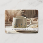 Carte De Visite Modern Pottery Handmade Ceramic Clay QR Code  (Devant)