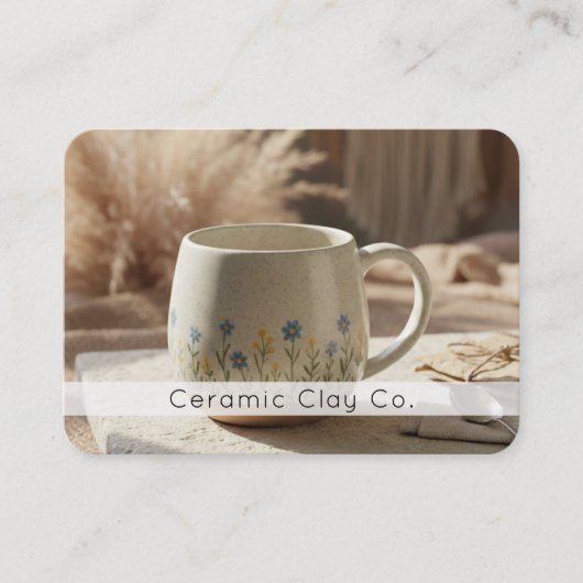 Carte De Visite Modern Pottery Handmade Ceramic Clay QR Code  (Devant)