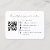Carte De Visite Modern Pottery Handmade Ceramic Clay QR Code  (Dos)
