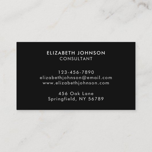 Carte De Visite Modern Professional Black & White Company Logo (Dos)