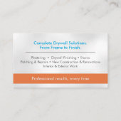 Carte De Visite Modern Professional Drywall Plastering Services (Dos)