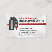 Carte De Visite Modern Professional Drywall Plastering Services  (Devant)