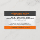 Carte De Visite Modern Professional Drywall Plastering Services (Dos)