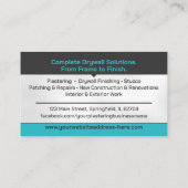 Carte De Visite Modern Professional Drywall Plastering Services  (Dos)