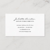 Carte De Visite Modern professional notary public Business Card (Dos)