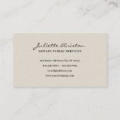 Carte De Visite Modern professional notary public Business Card (Dos)