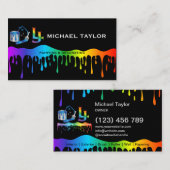 Carte De Visite Modern Professional Painting Service Decoration (Devant / Derrière)