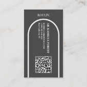 Carte De Visite Modern Professional Photo | Minimalist Arch QR Cod (Dos)