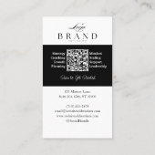 Carte De Visite Modern Professional Photo Monogram & Logo QR Code (Dos)