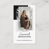 Carte De Visite Modern Professional Photo Monogram & Logo QR Code (Devant)