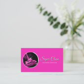 Carte De Visite Modern Professional Pink House Cleaning Service (Debout devant)