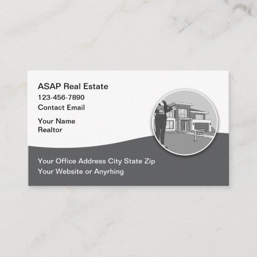 Carte De Visite Modern Professional Realtor Business Cards (Devant)