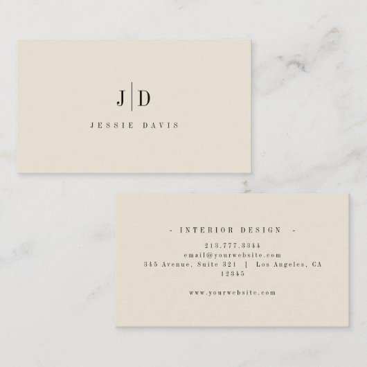 Carte De Visite Modern Professional Simple Monogram  (Devant / Derrière)