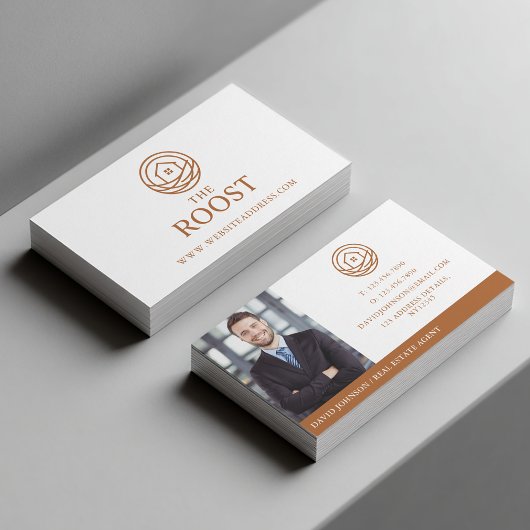 Carte De Visite Modern Professional Warm Real Estate Agent