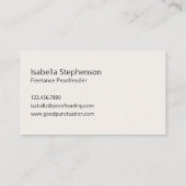 Carte De Visite Modern Proofreader Freelance Writing (Dos)