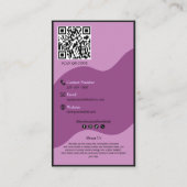 Carte De Visite Modern Purple Bakery Branding Custom Logo QR Code (Dos)