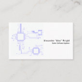 Carte De Visite Modern Purple Circuit Board Software Engineer (Devant)