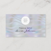 Carte De Visite Modern QR Code Black Script Photo Makeup (Devant)